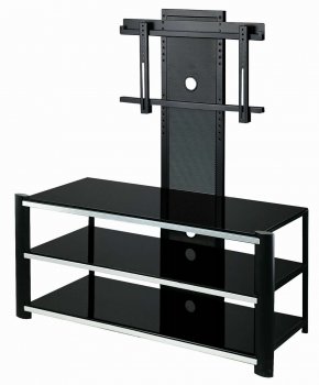 Black Glass & Metal Modern TV Stand w/Multi-Positions Height [NSTV-EL45260]