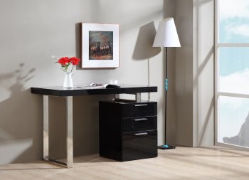 Geneva Modern Office Desk in Black Gloss by J&M [JMOD-Geneva]