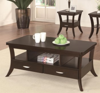 702508 Coffee Table 3Pc Set by Coaster in Espresso [CRCT-702508]