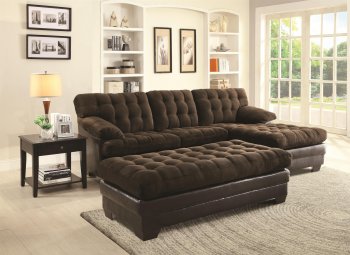 503878 Janie Sectional Sofa in Chocolate Fabric by Coaster [CRSS-503878 Janie]