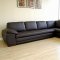 Modern Sectional Sofa with Tufted Leather Upholstery