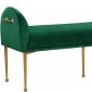 Owen Bench 144 in Green Velvet Fabric by Meridian