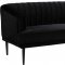 Rory Sofa 689 in Black Velvet Fabric by Meridian w/Options