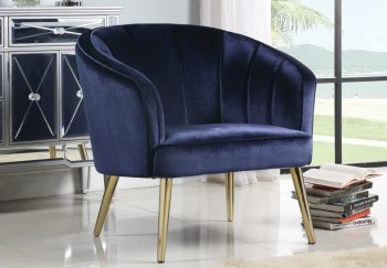 903034 Set of 2 Accent Chairs in Blue Velvet by Coaster [CRAC-903034]