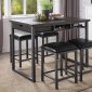 Nisland 5Pc Counter Ht. Wine Bar Set CM3965PT in Gray & Metal