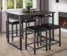 Nisland 5Pc Counter Ht. Wine Bar Set CM3965PT in Gray & Metal