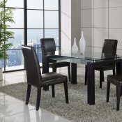 D646DT Dining Set 5Pc in Black by Global w/DG020DC Brown Chairs