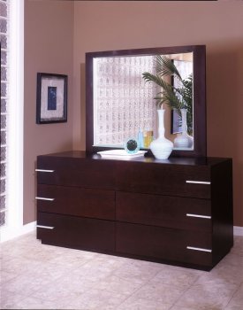 Dark Espresso Finish Modern Six-Drawer Dresser [Rossetto-Pavo Dresser]