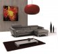 Sparta Mini Sectional Sofa in Dark Grey Full Leather by J&M