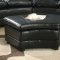 Black Full Bonded Leather Sectional Sofa w/Optional Ottoman