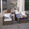 Carmel Outdoor Patio Sofa 4Pc Set in Brown/White by Modway