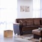 Two-Tone Microfiber Modern Sectional Sofa w/Optional Ottoman