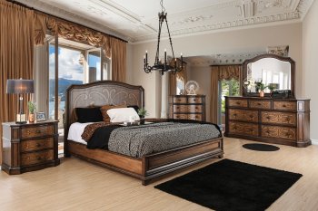 Emmaline 5Pc Bedroom Set CM7831 in Warm Chestnut w/Options [FABS-CM7831 Emmaline]