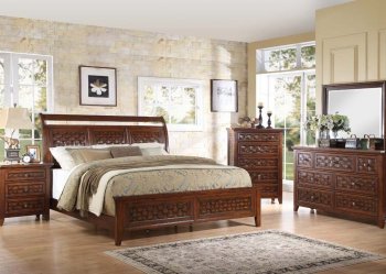 Carmela Bedroom in Walnut by Acme w/Optional Case Goods [AMBS-24780 Carmela]