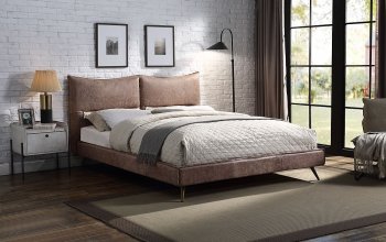 Clytia Bed BD01977Q in Truffle Leather by Acme [AMB-BD01977Q Clytia]