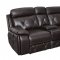 U2133 Agnes Leather Gel Sofa in Walnut by Global w/Options