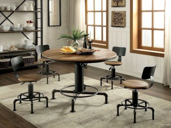 Fran Round Dining Table CM3373RT in Sand Black w/Options [FADS-3373RT-Fran]