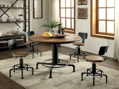 Fran Round Dining Table CM3373RT in Sand Black w/Options