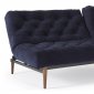 Oldschool Styletto Sofa Bed in Navy by Innovation w/Wooden Legs