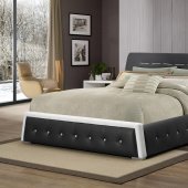 B178 Upholstered Bed in Black & White