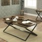 Mina CM4317 Coffee Table & 2 End Tables 3Pc Set in Weathered Oak