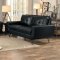 Deryn Sofa & Loveseat 8327BLK Black Leather Gel by Homelegance