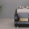 Fabric & Dark Vinyl Two-Tone Modern Sofa Bed w/Options