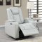 U1867 Power Motion Sofa in Chalk Leather Gel by Global w/Options