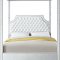 Rowan Upholstered Bed in White Velvet Fabric - Meridian w/Canopy