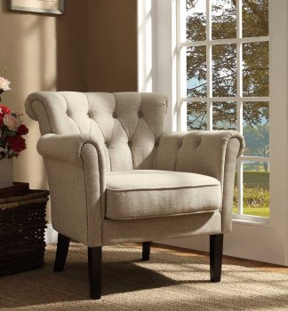 Barlowe Accent Chair 1193F1S in Oatmeal Fabric by Homelegance [HECC-1193F1S Barlowe]