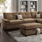 F6426 Sectional Sofa in Truffle Waffle Suede - Poundex w/Options