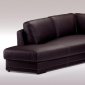 Espresso Full Leather Modern Sectional Sofa