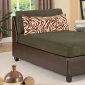 Sage Microfiber Plush Modern Chaise Lounger w/Faux Leather Base