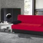 Leon Sofa Bed Convertible in Red Microfiber by Rain