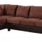 G906B Sectional Sofa w/Ottoman in Chocolate Fabric by Glory