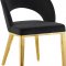 Roberto Dining Chair 765 Set of 2 Black Velvet Fabric - Meridian