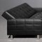 Black Tufted Leatherette Modern Living Room w/Sleeper Sofa