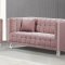 Mariel Sofa 629 in Pink Velvet Fabric by Meridian w/Options