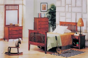 Modern Kid's Bedroom With Cherry Finish Details [AMKB-103-7060]