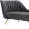 Margo Sofa 622 in Grey Velvet Fabric by Meridian w/Options