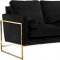 Mila Sofa 678 in Black Velvet Fabric by Meridian w/Options