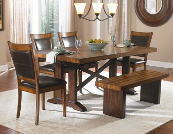 Aberdeen 5378-72 Dining Table by Homelegance in Brown w/Options [HEDS-5378-72 Aberdeen]