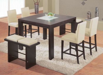 Dark Chocolate Modern Bar Table W/Matching Bar Stools [GFBA-67BT-CP050]