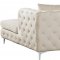 Gail Sectional Sofa 664 in Cream Velvet Fabric by Meridian