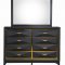 Ebony Bedroom Set 5Pc in Matte Black by Global w/Options