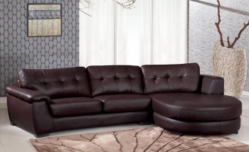 Brown Bonded Leather Modern Comfortable Sectional Sofa [GFSS-3612]