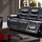 7250 Reclining Sofa in Black Bonded Leather w/Optional Items