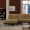 Mocha or Red Leather Contemporary Sectional Sofa w/Metal Legs