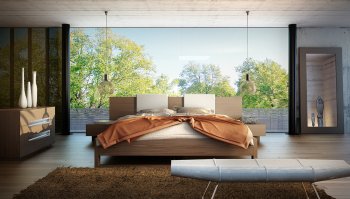 MD316 Monroe Platform Bed by Modloft in Walnut w/Options [MLBS-MD316 Monroe Walnut]