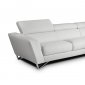 Sparta Mini Sectional Sofa in White Full Leather by J&M